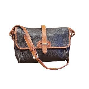 Dooney & Bourke Vintage Black Pebbled Leather Crossbody Purse Shoulder Bag